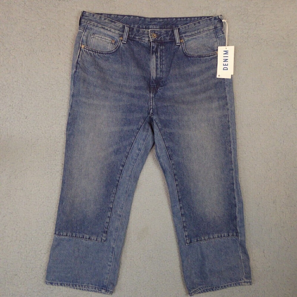 H&M Jeans Women's Size 31 Blue Capri High Rise Med Wash Stretch Denim